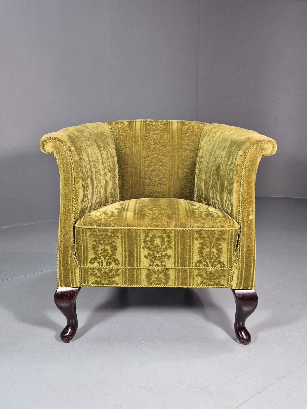 Vintage Art Deco Danish Tub Chair Green Moquette 1940s  Eb10775 Vclo photo furniture