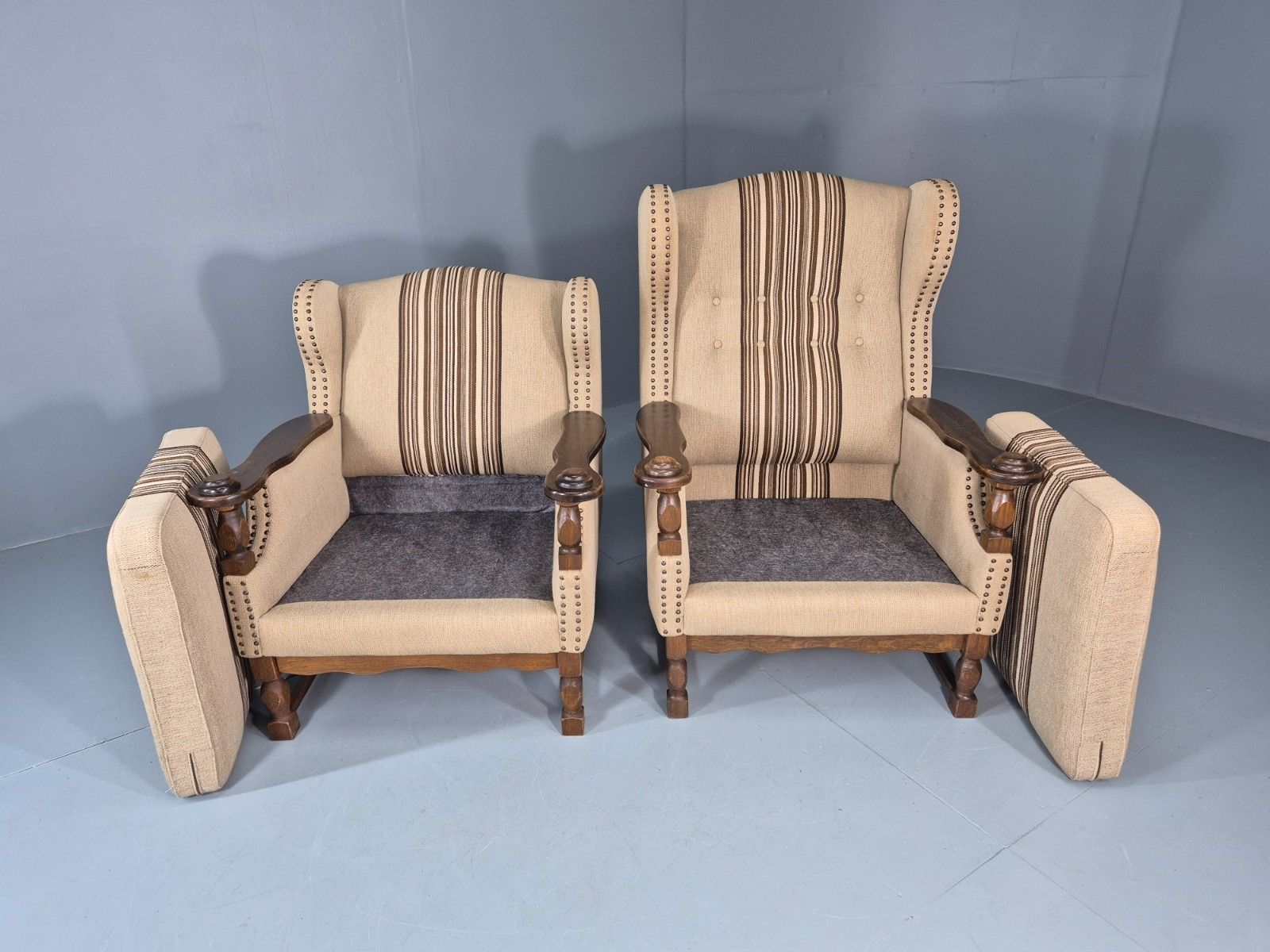 2 Retro Lounge Chairs Danish 1970s Design Kjaernulf Stylings  Eb10781 Vclo photo vinterior