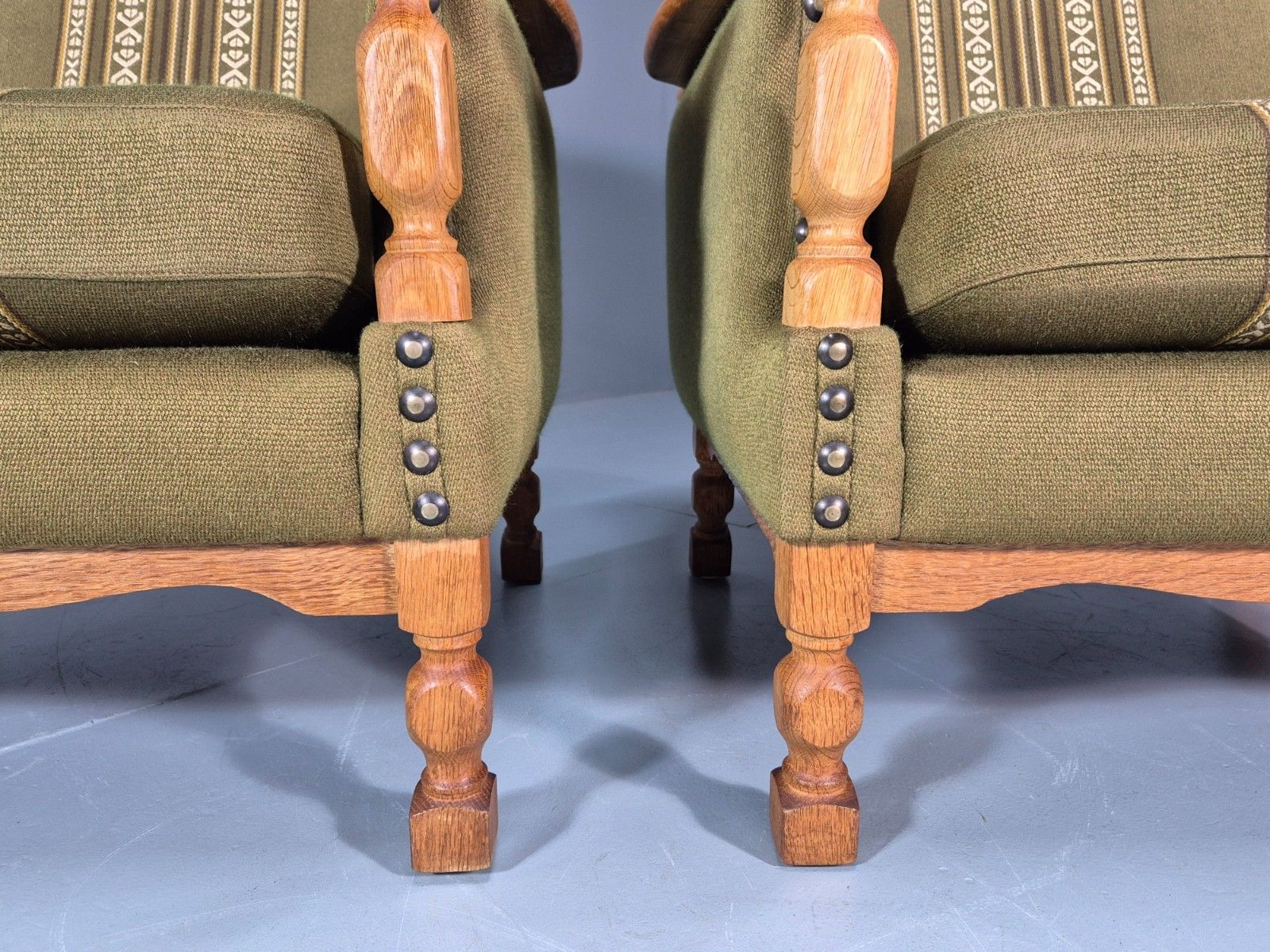 2 Kjaernulf Lounge Chairs Retro 1970s Green Light Oak Retro Eb10750 Vclo photo vinterior