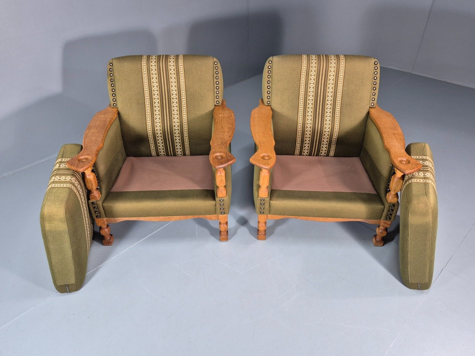 Furniture 2 Kjaernulf Lounge Chairs Retro 1970s Green Light Oak Retro Eb10750 Vclo photo