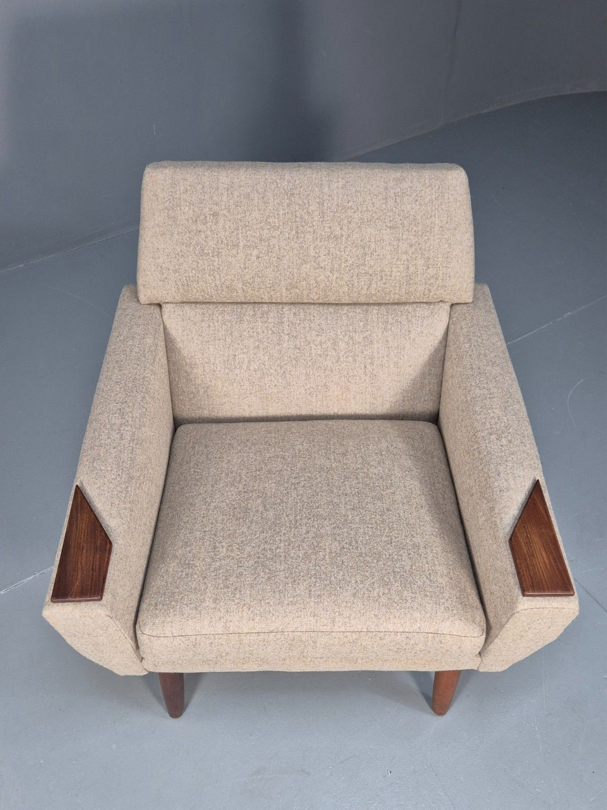 Mid Century Danish Lounge Chair New Upholstery Teak Paws And Legs Eb10726 Mnor photo for sale