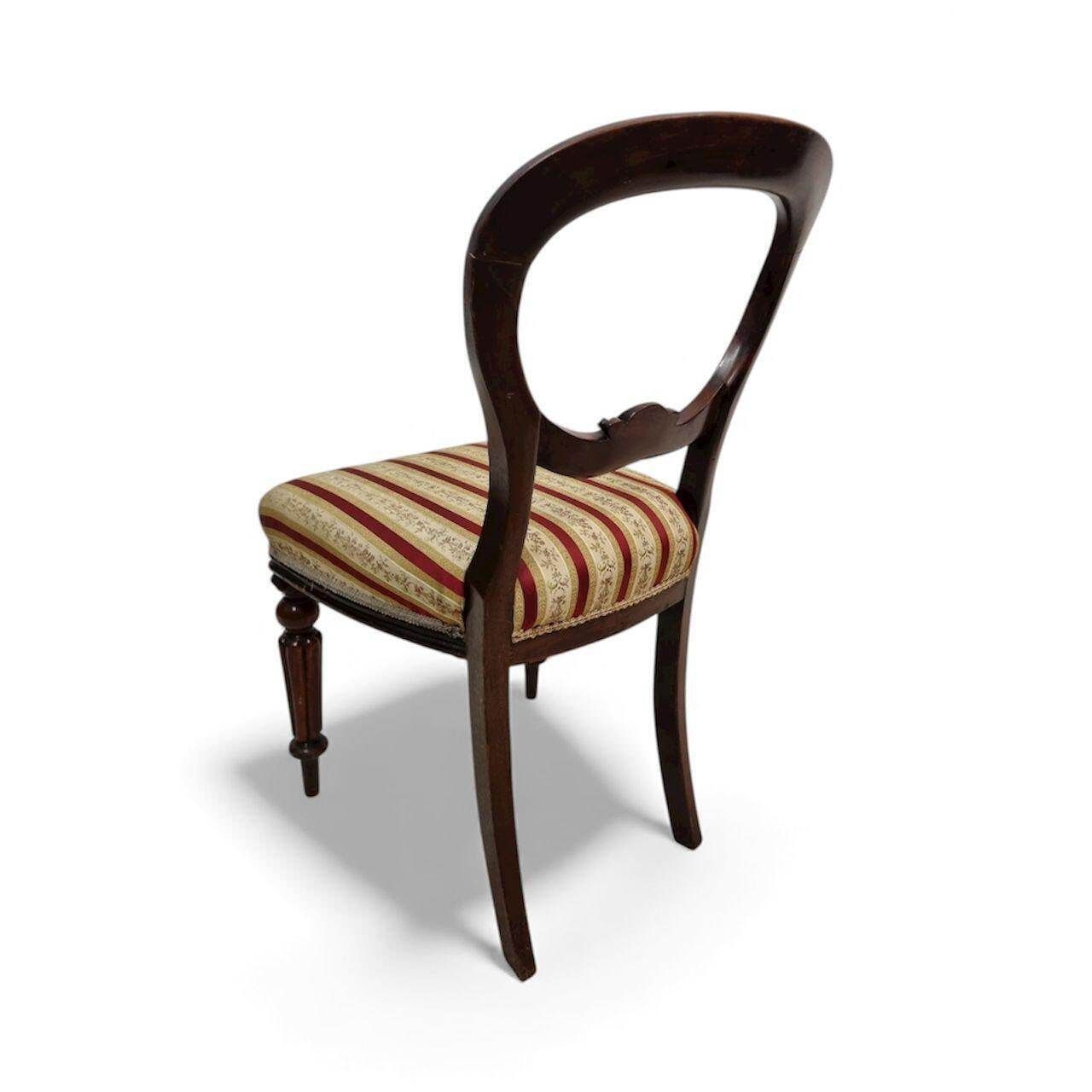 Antique Victorian Mahogany Balloon Back Chair / C.1880 / Free Delivery photo for sale