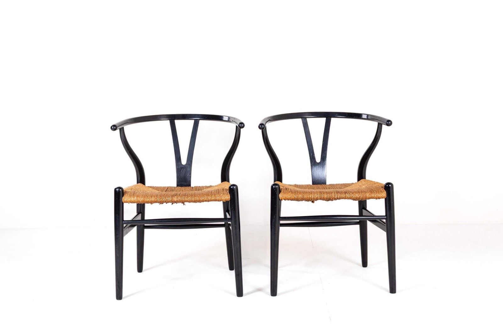 Set Of 2 Hans Wegner Ch24 Wishbone Chairs, Danish Mid Century Modern photo furniture