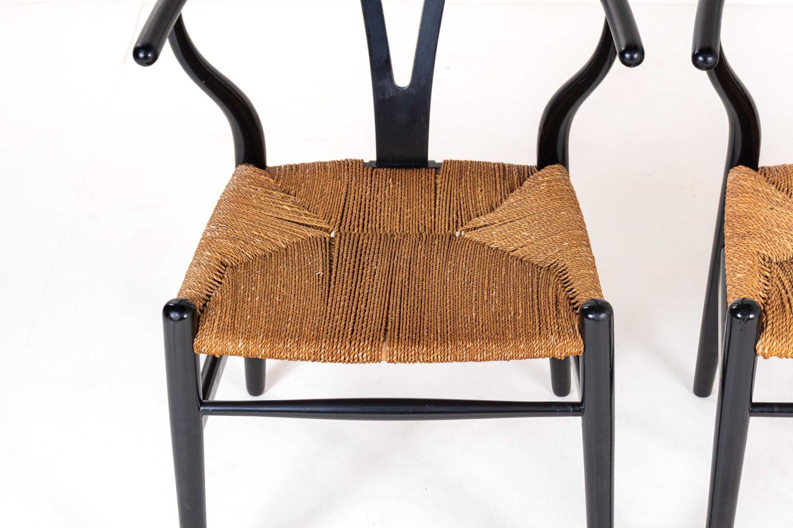 Set Of 2 Hans Wegner Ch24 Wishbone Chairs, Danish Mid Century Modern photo vinterior