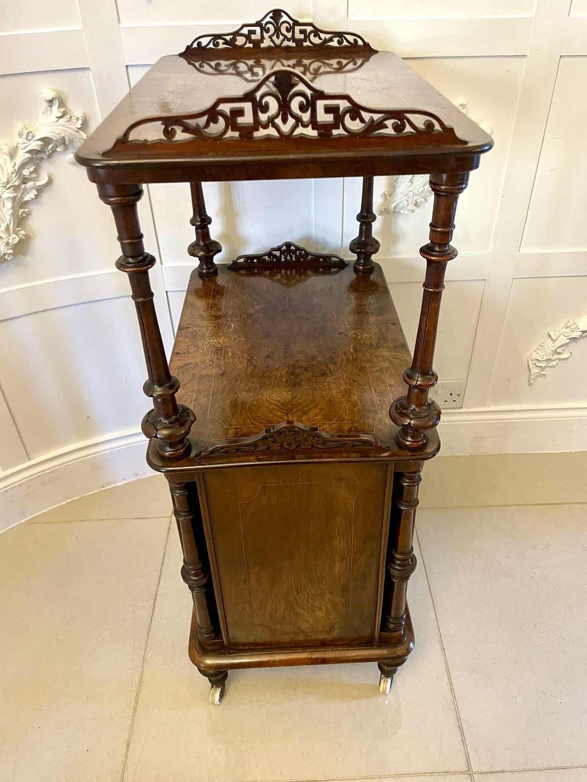 photo furniture Outstanding Quality Antique 19th Century Burr Walnut Canterbury Music Cabinet