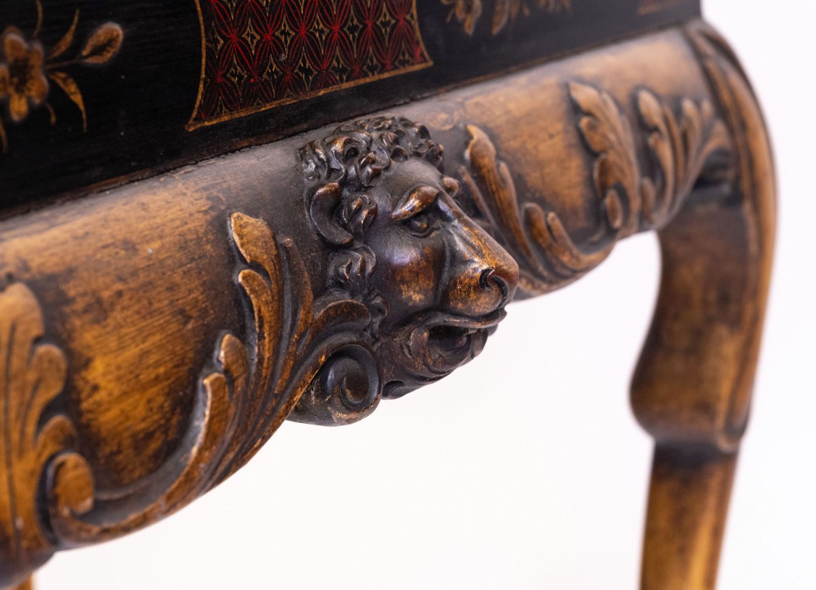 photo for sale Early 20th Century Black & Gilt Japanned Chinoiserie Chest On Stand