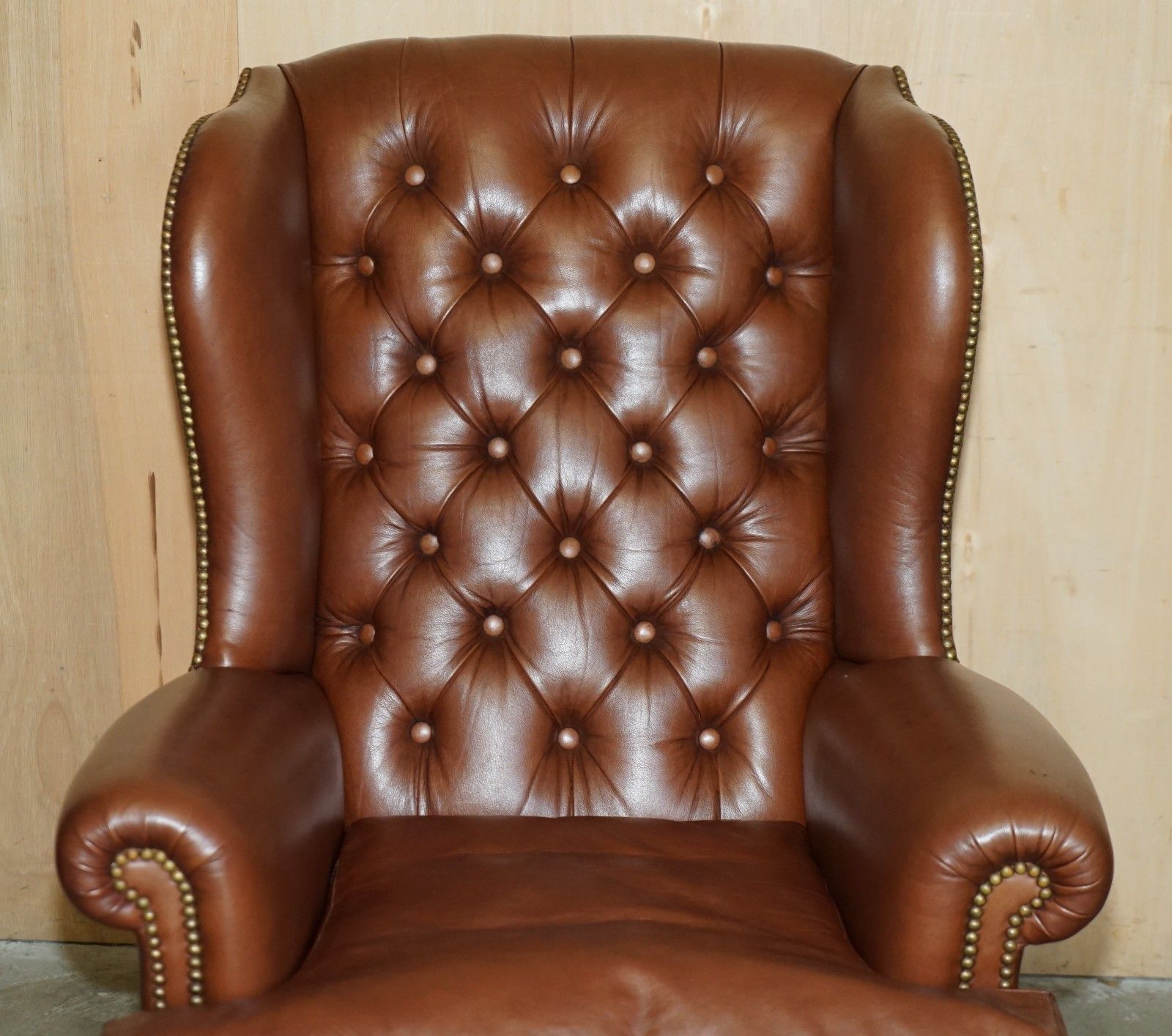 Stunning Pair Of Lion's Hairy Paw Feet Chesterfield Tufted Wingback Armchairs photo 4950.0