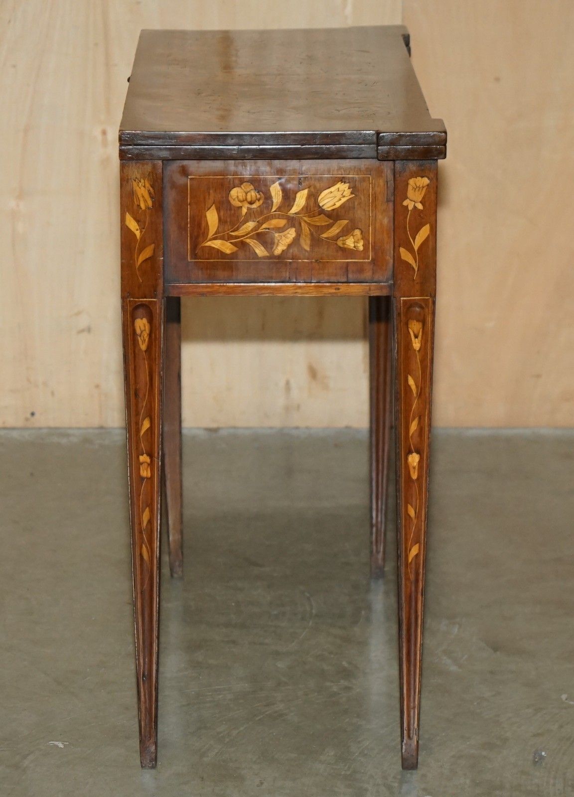 photo for sale Fully Restored Circa 1800 Dutch Marquetry Inlaid Chess Poker Games Cards Table