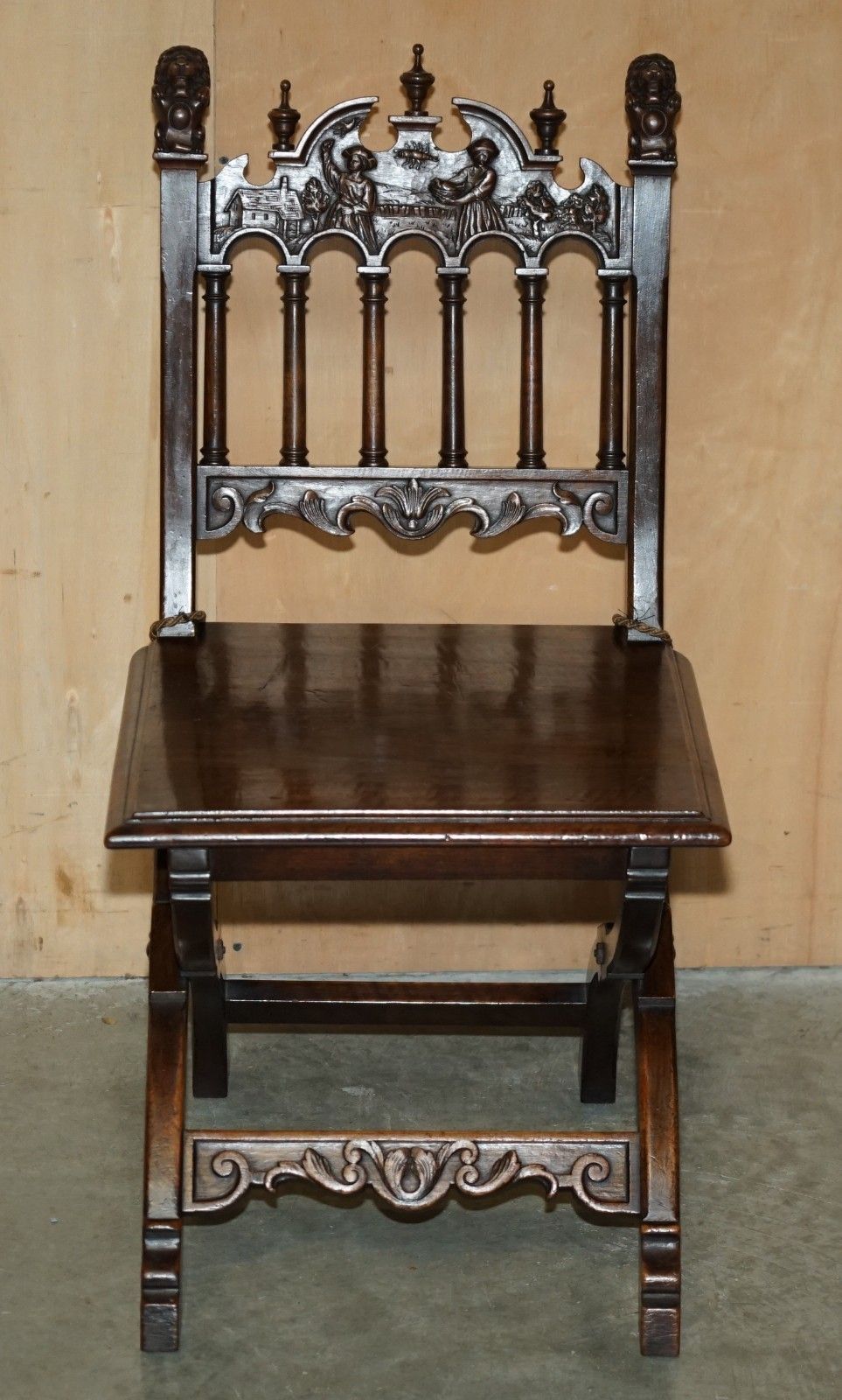 Furniture Antique Louis XIII Revival 10 Person Walnut & Marble Dining Table & Chair Suite photo