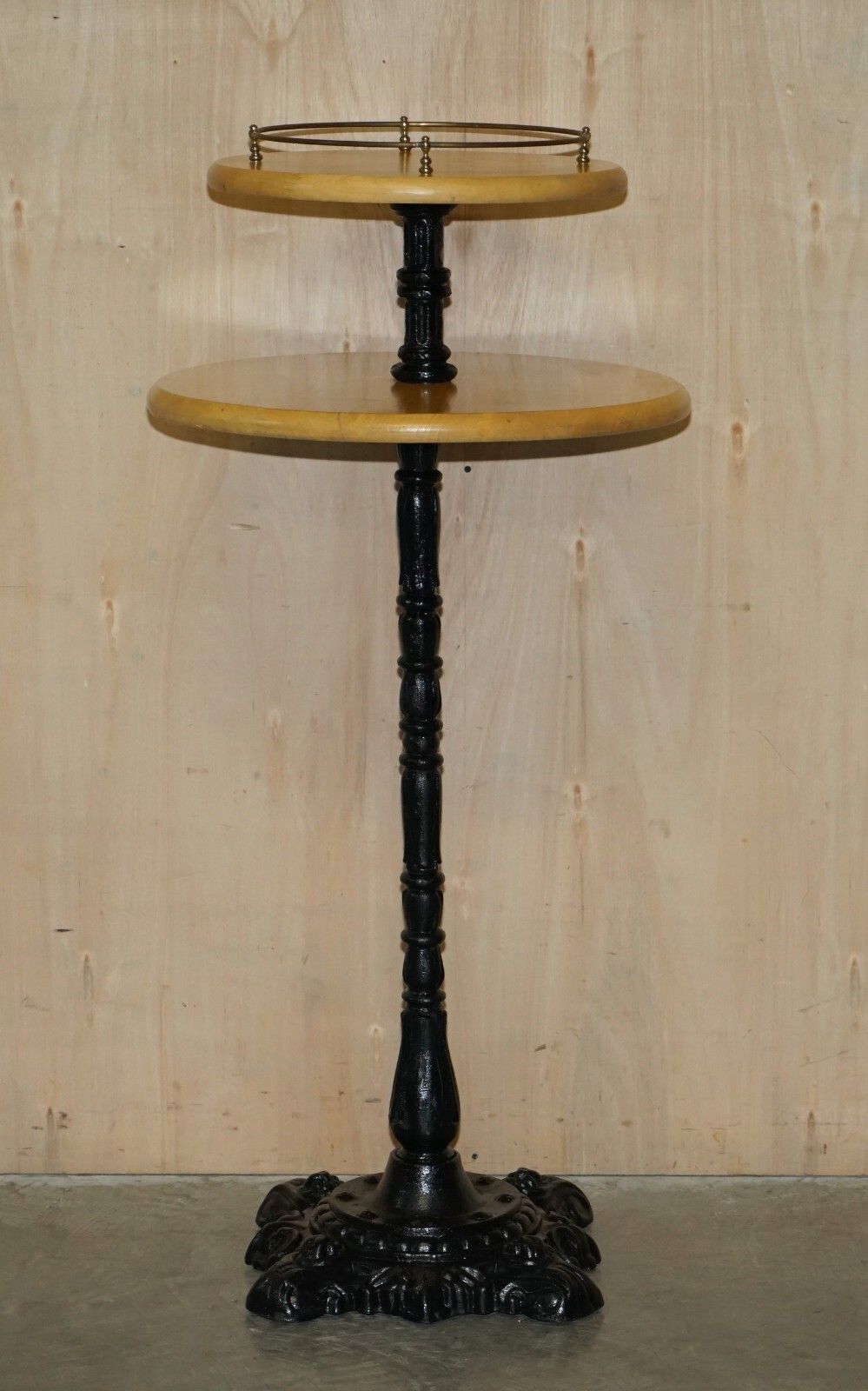 Lovely Cast Iron Cocktail Bar Top Table With Gallery Rail photo furniture