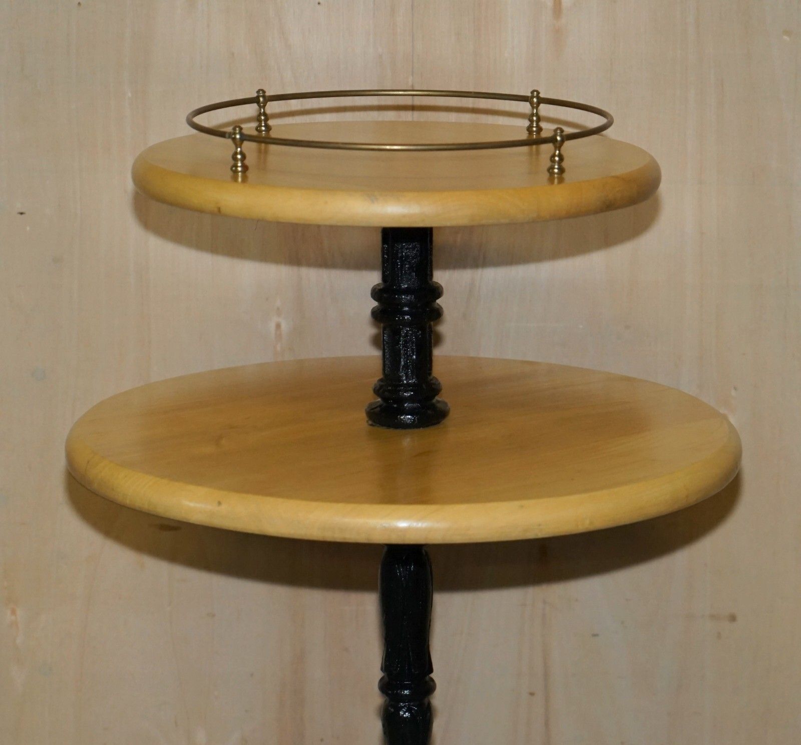 Lovely Cast Iron Cocktail Bar Top Table With Gallery Rail photo for sale