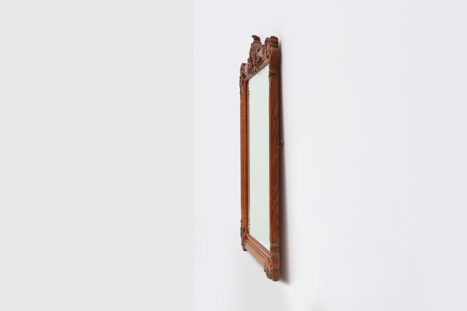 photo for sale French Baroque Carved Wooden Beveled Mirror, 1890s