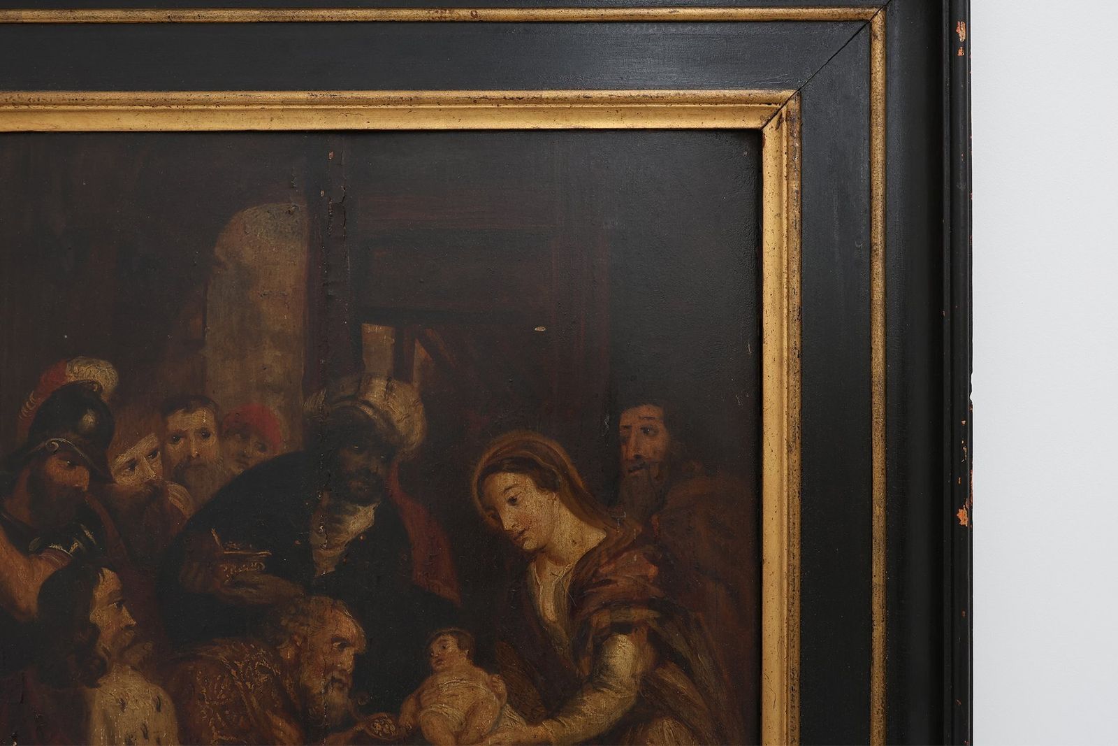 photo furniture Adoration Of The Magi, Flemish, 1800s, Oil On Wood Painting, Wood, Framed