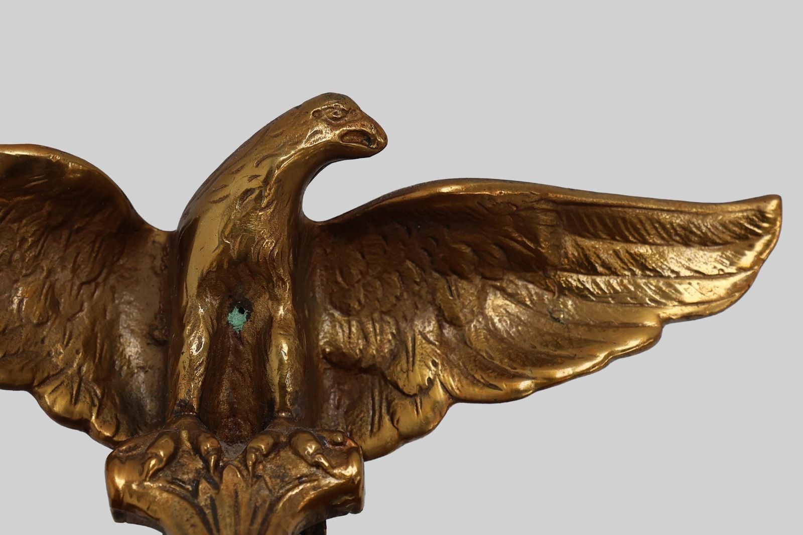 Small French Empire Style Gold Decorative Convex Mirror With Eagle, 1950s photo for sale