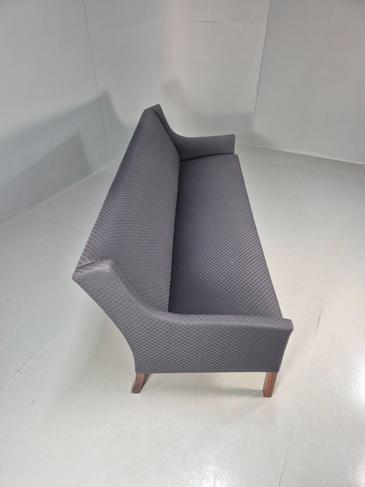 photo buy Vintage Danish 3 Seat Sofa Blue Check Cotton Mogensen Mcm 1960s  Eb8589 M3ss