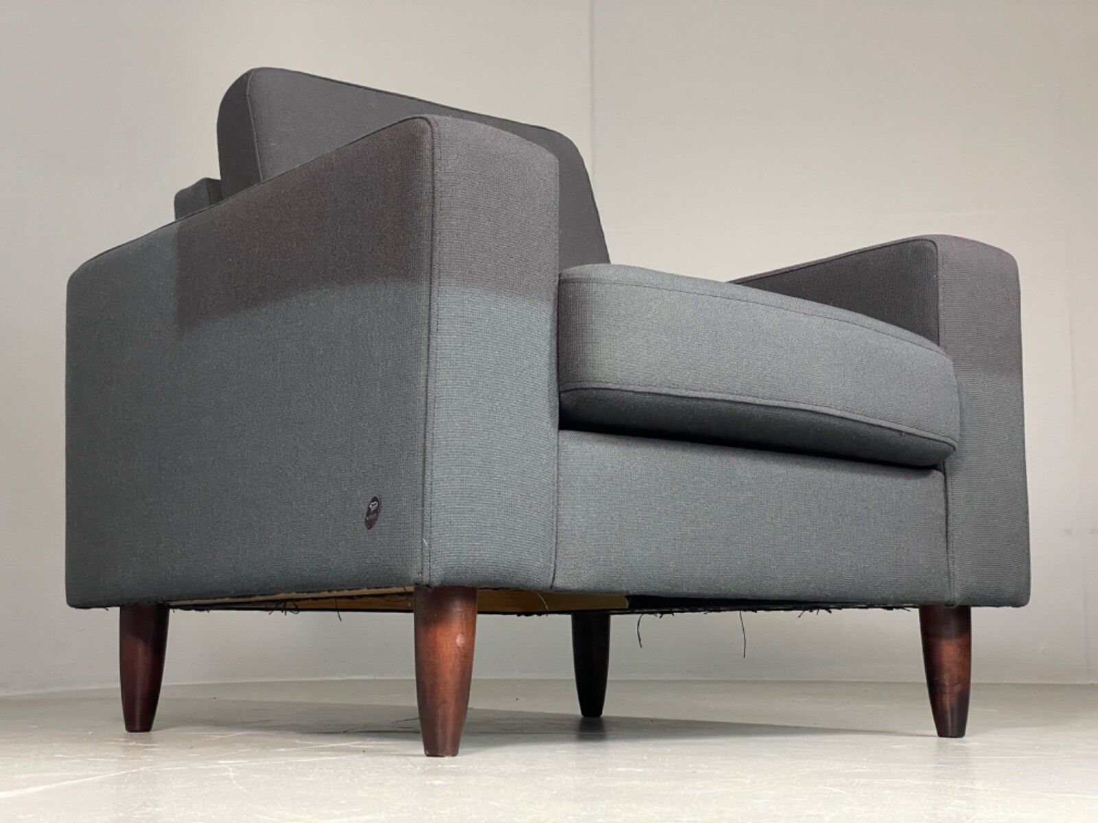 photo furniture Vintage Danish Lounge Chair By Hurup Slate Grey Fabric Retro Mcm Eb6116 Mnor