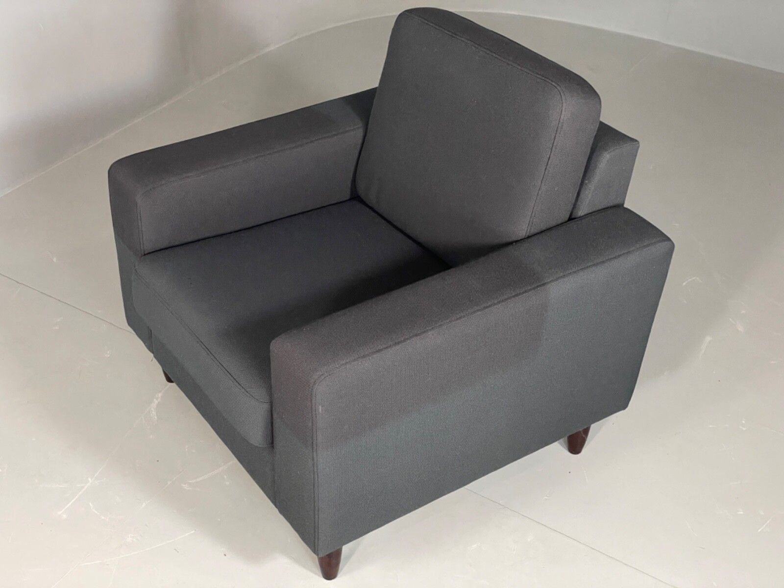 photo buy Vintage Danish Lounge Chair By Hurup Slate Grey Fabric Retro Mcm Eb6116 Mnor