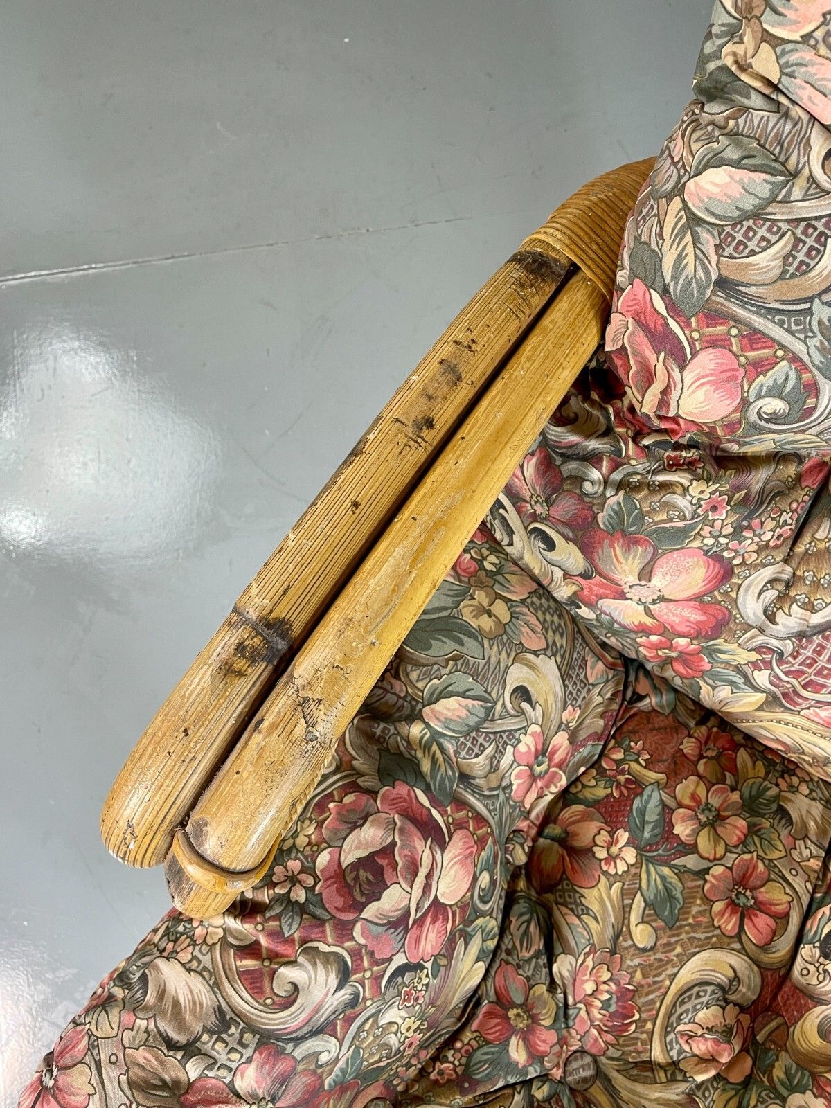 Vintage Cane Rocking Chair Floral 1970s Retro Eb6413 Vber photo Furniture