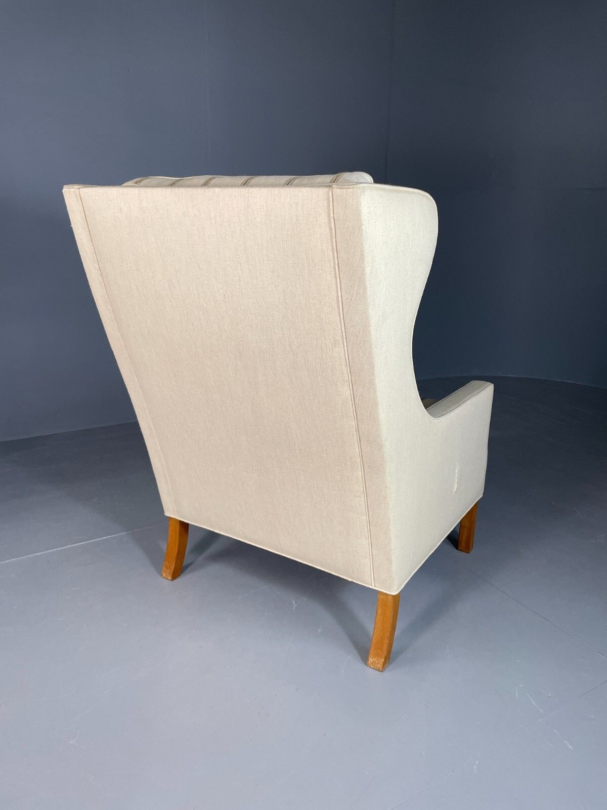 photo furniture Vintage Danish Lounge Chair Cream Wool Wing Back 1979s Retro Mcm Eb6620 Mnor