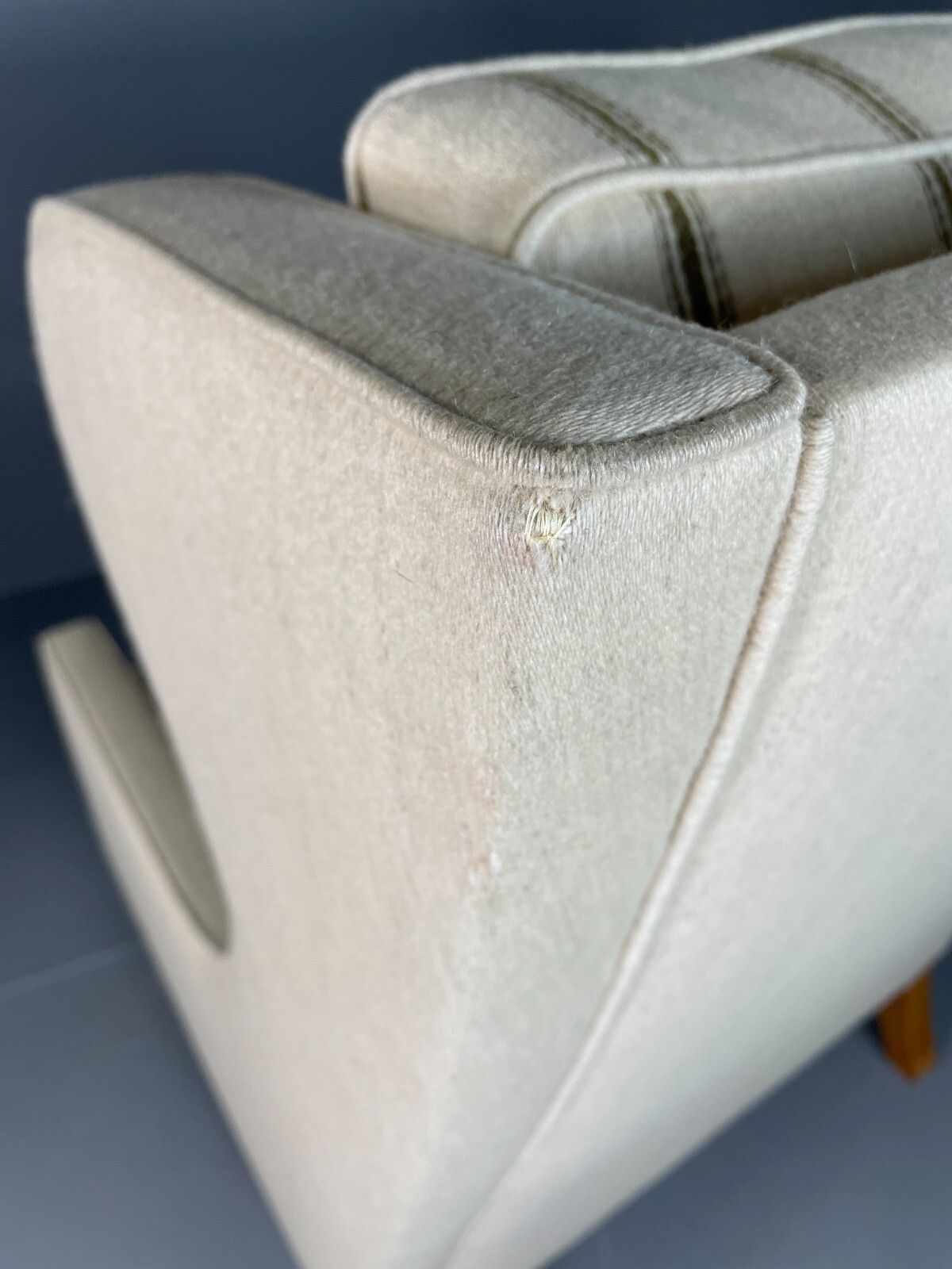 250.0 Vintage Danish Lounge Chair Cream Wool Wing Back 1979s Retro Mcm Eb6620 Mnor photo