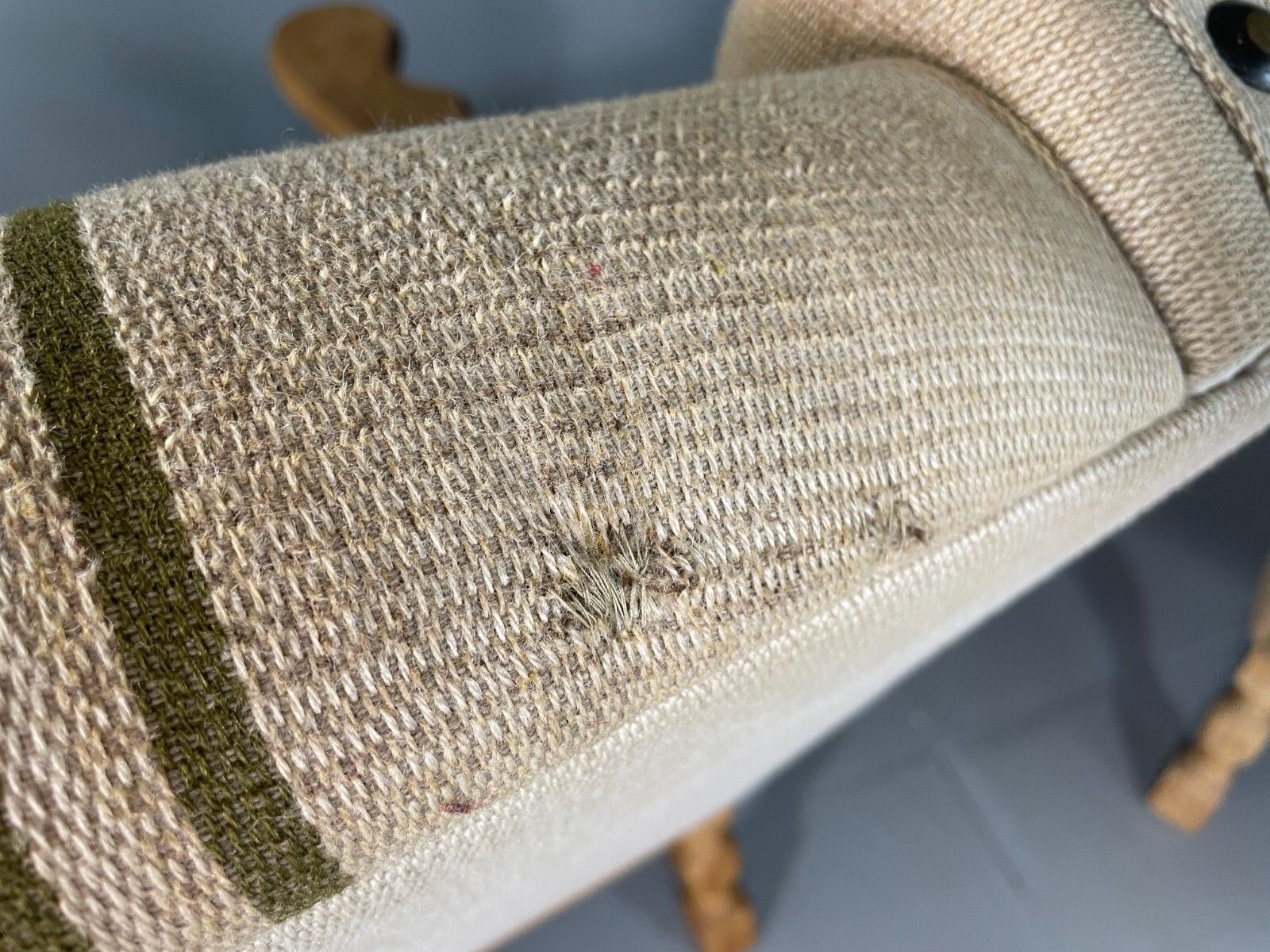 photo buy 2 Danish Lounge Chairs Oak Frame Cream Wool Kjaernulf Vintage Retro Eb6689 Mnor