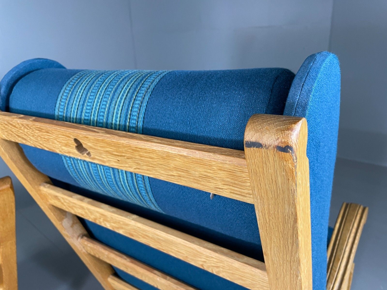 photo vinterior 2 Danish Lounge Chairs Blue Oak Kjaernulf Vintage Retro Eb6718 Mnor