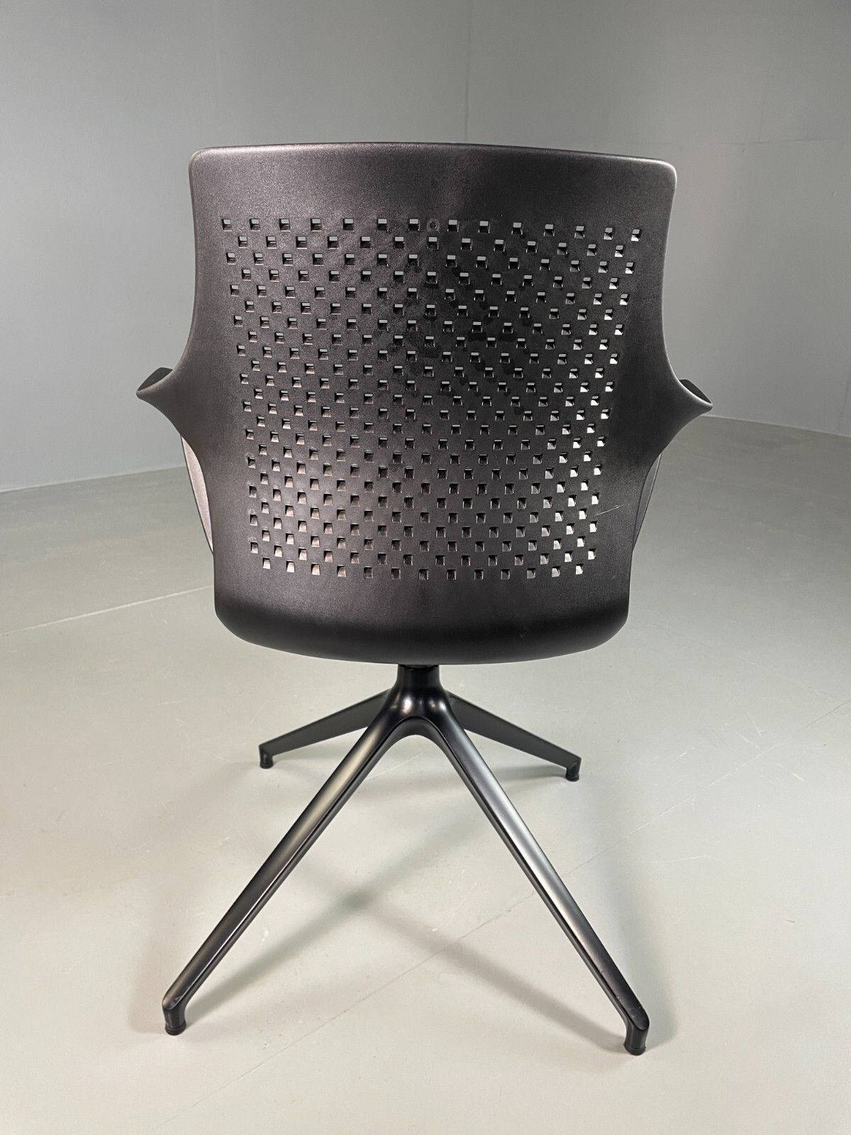 Vintage Desk Chair Turquoise Black Plastic Calibre Mint 401 Eb6830 Mswi photo Furniture