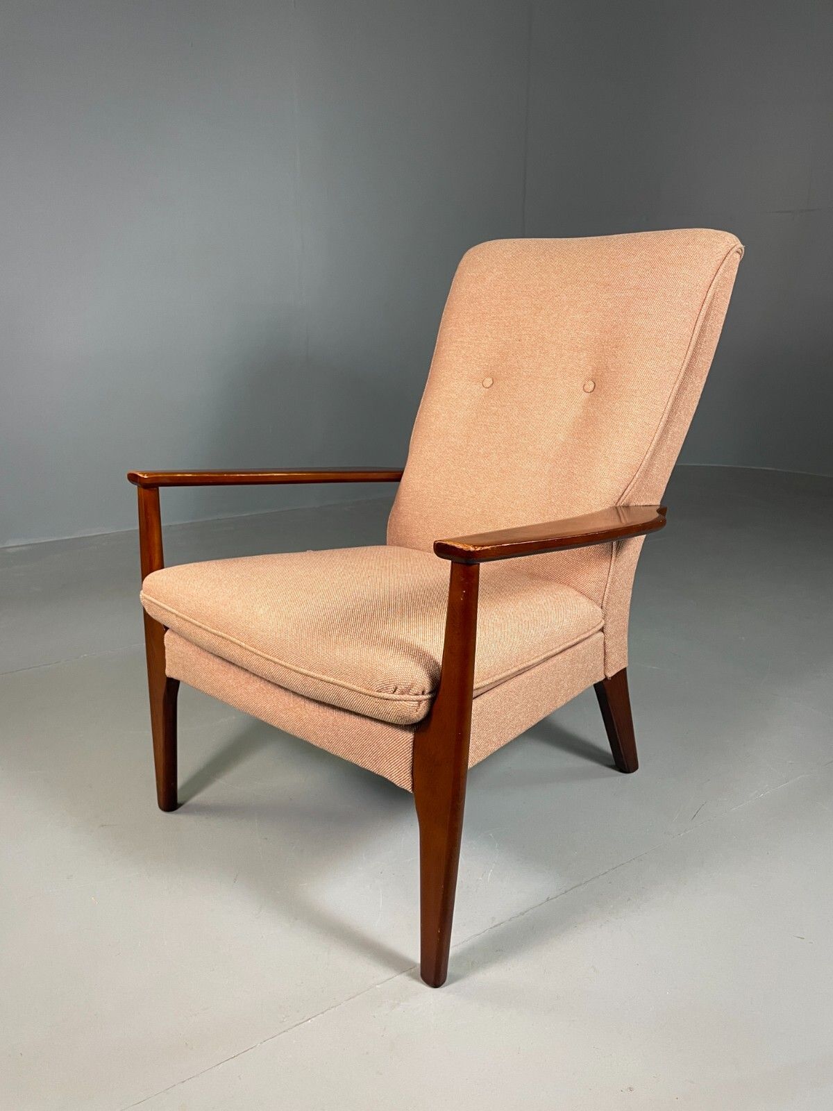 Vintage Lounge Chair Beech Frame Pink Parker Knoll Retro Mcm Eb6977 Mnor
