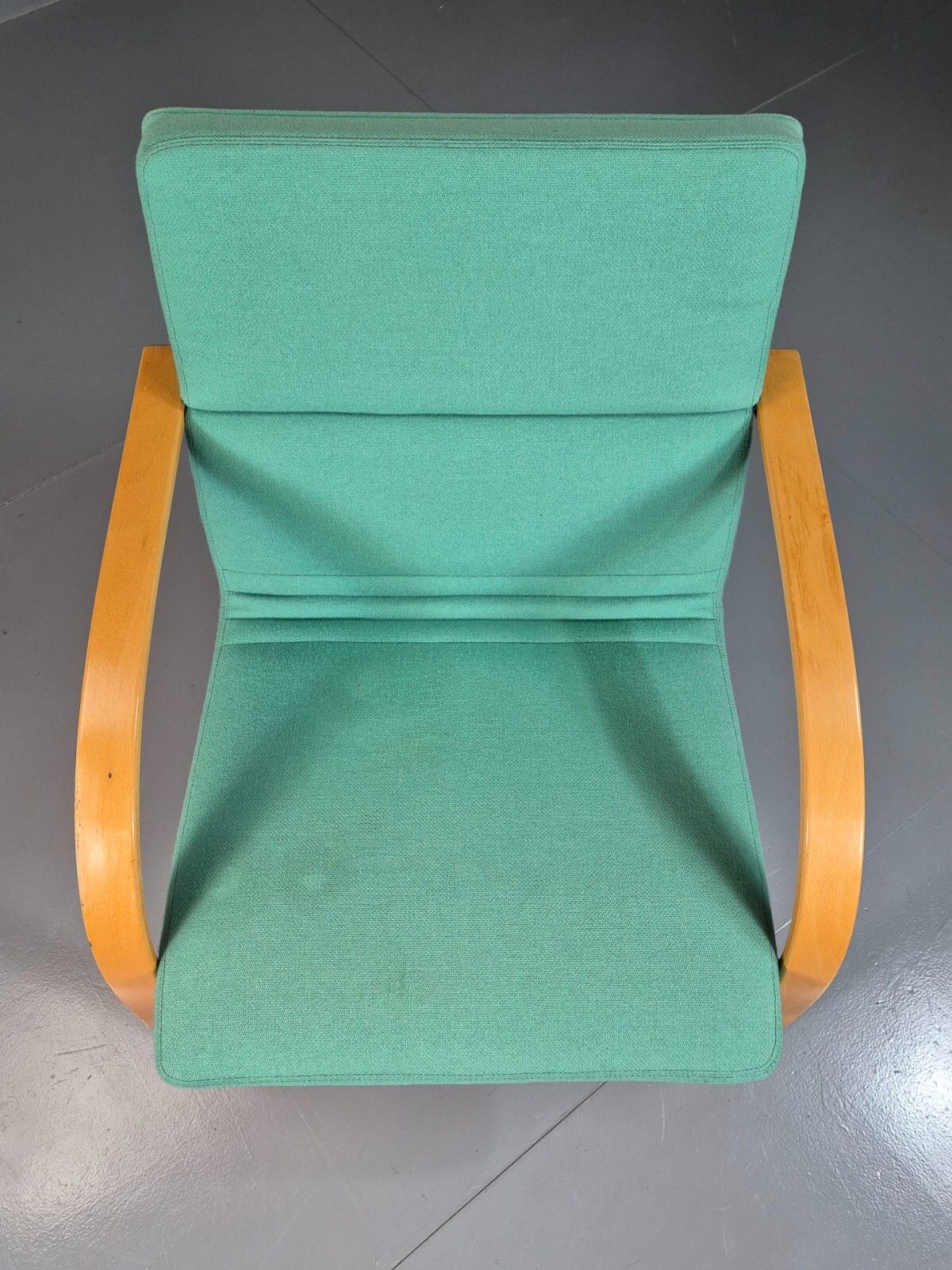 Vintage Danish Lounge Chair Mint Wool Bentwood 1980s Retro Eb7217 Mben photo for sale