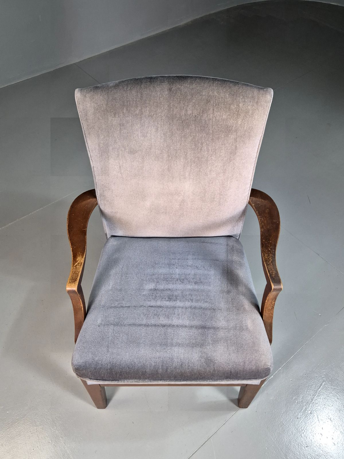 Vintage Lounge Chair Lilac Cotton Velour Beech Parker Knoll Retro Eb7309 Mnor photo furniture