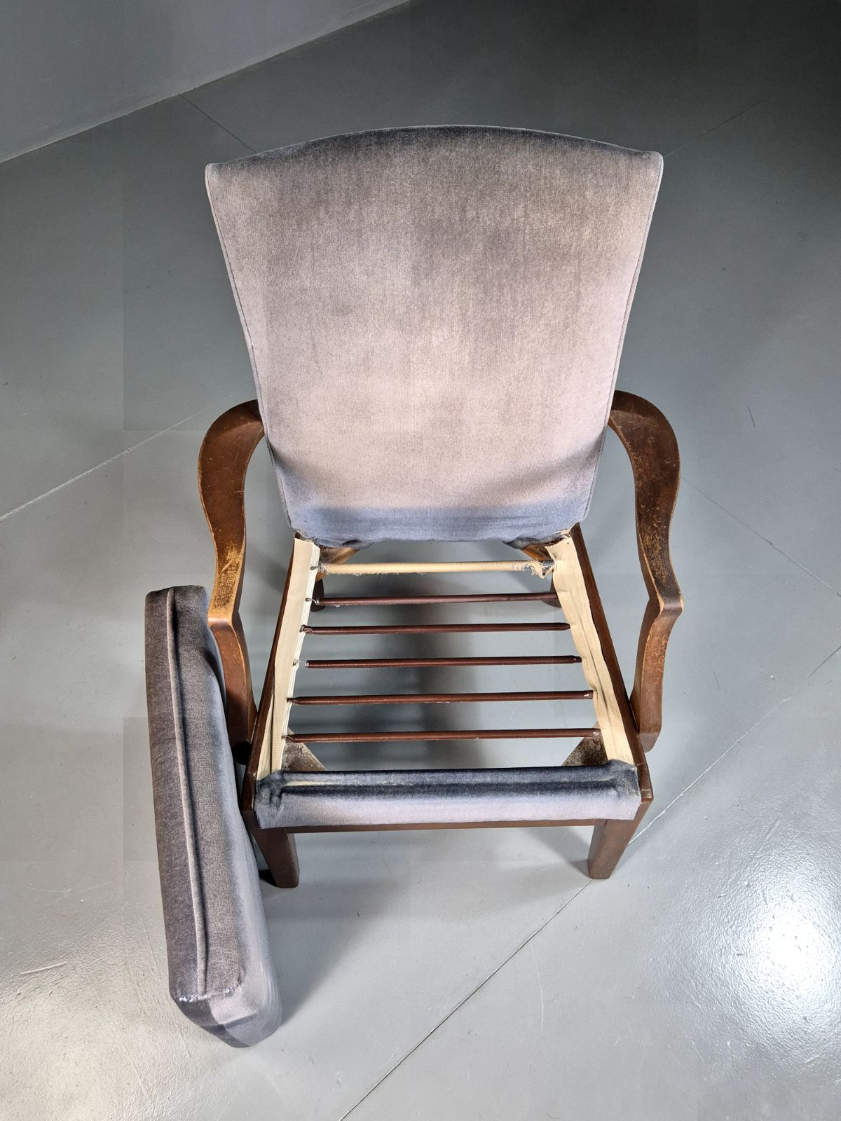 Vintage Lounge Chair Lilac Cotton Velour Beech Parker Knoll Retro Eb7309 Mnor photo 175.0