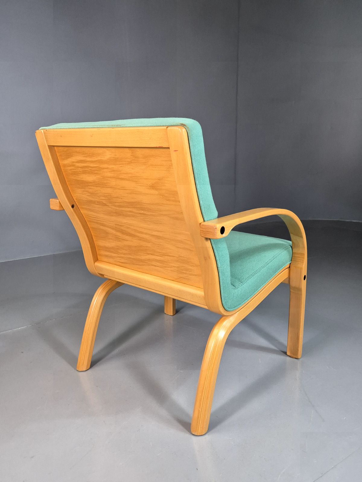 Vintage Danish Lounge Chair Mint Wool Bentwood 1980s Retro Eb7352 Mben photo vintage