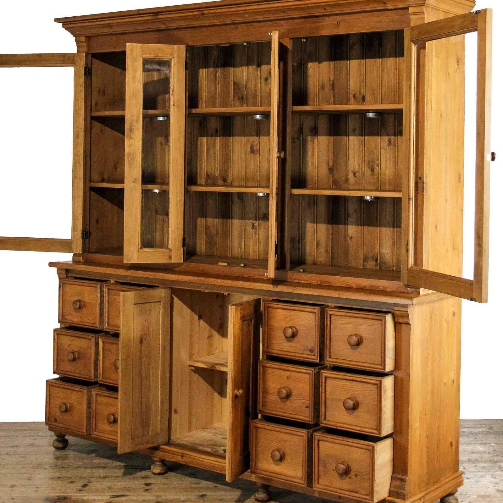 Victorian Style Glazed Pine Housekeepers Cupboard | Vintage Furniture | Pine Storage | Pine Cupboards | Large Storage (M 6369) photo Furniture