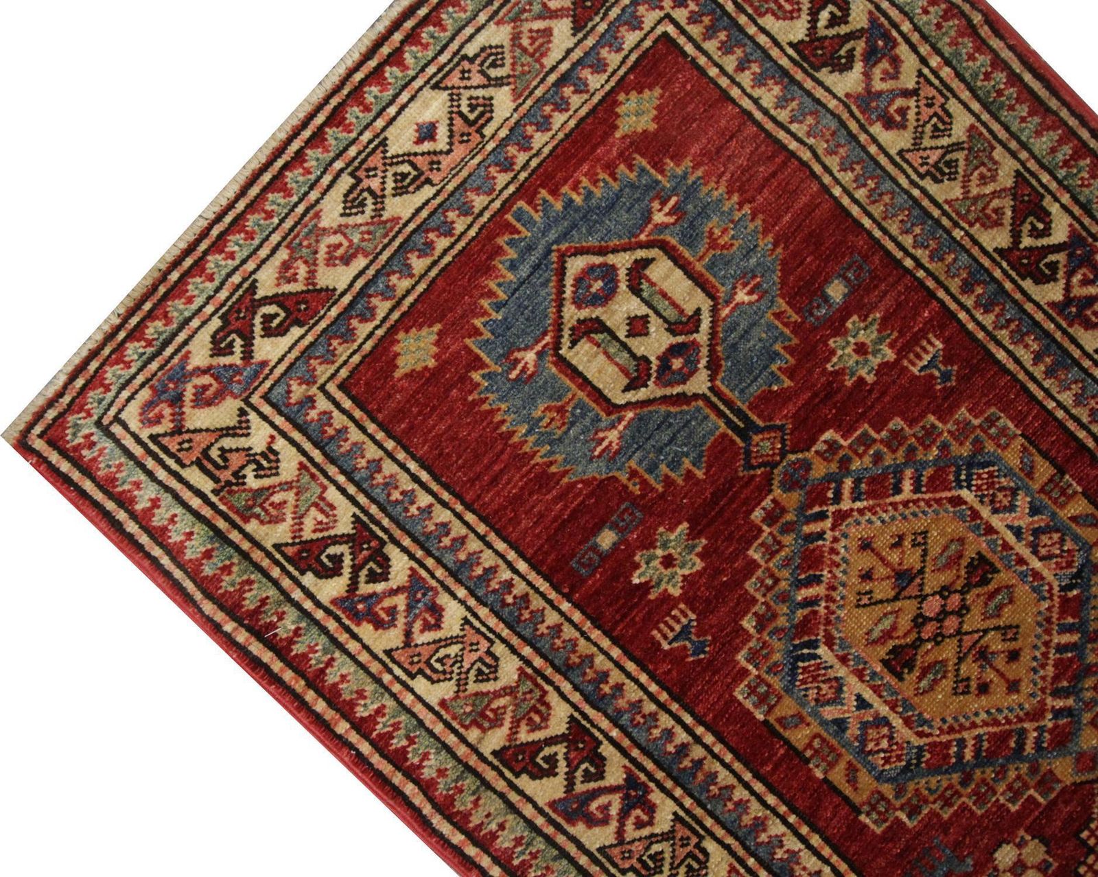 Handmade Kazak Oriental Runner Rug, Central Asian Hallway Stair Runner 300x68 Cm photo Textiles