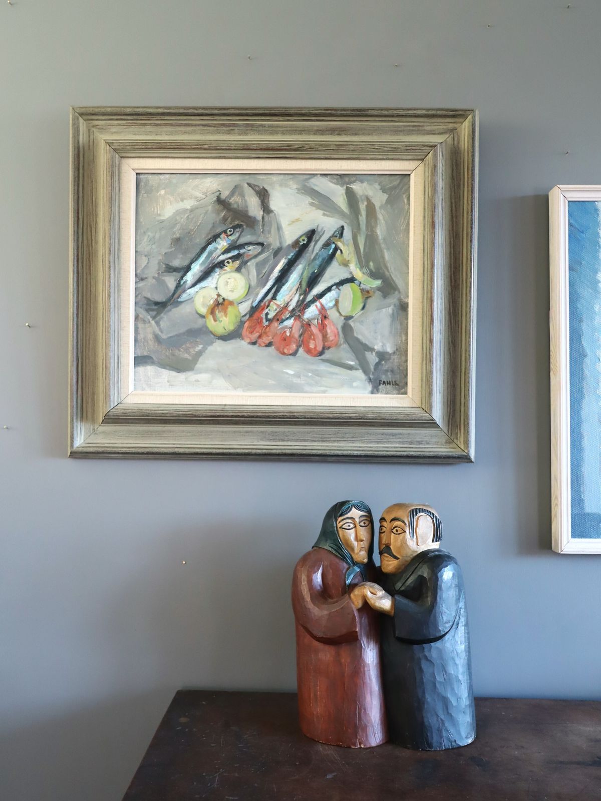 Still Life With Sardines Oil Painting photo furniture