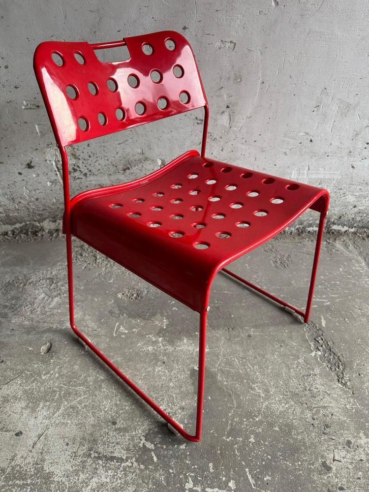 Red Omstak Chair By Rodney Kinsman For Bieffeplast, 1980 photo buy