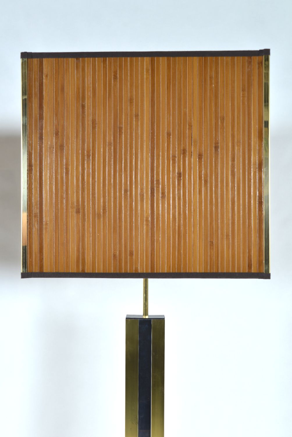 1970s Large Pair Italian Chrome Brass Bamboo Standard Floor Lamps Hollywood Regency photo buy