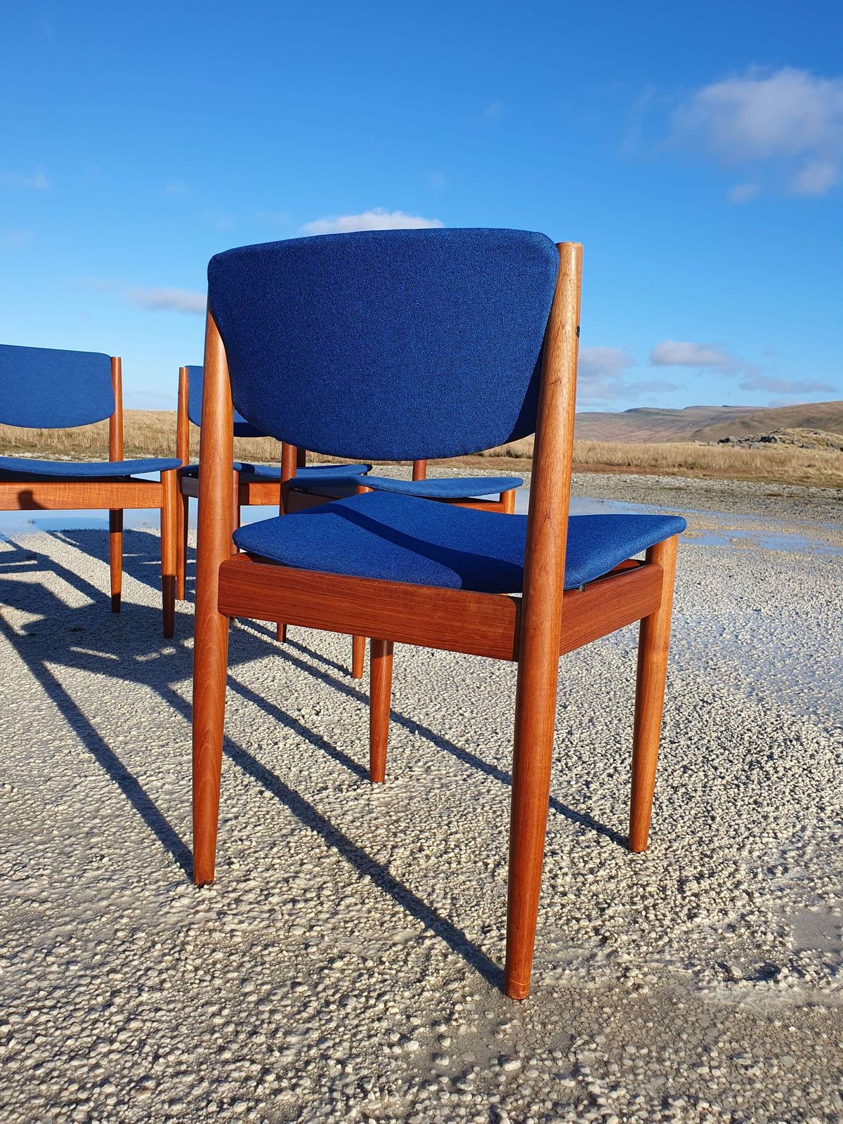 photo for sale A Set Of Six Model 197 Dining Chairs By Finn Juhl For France & Son, Denmark.