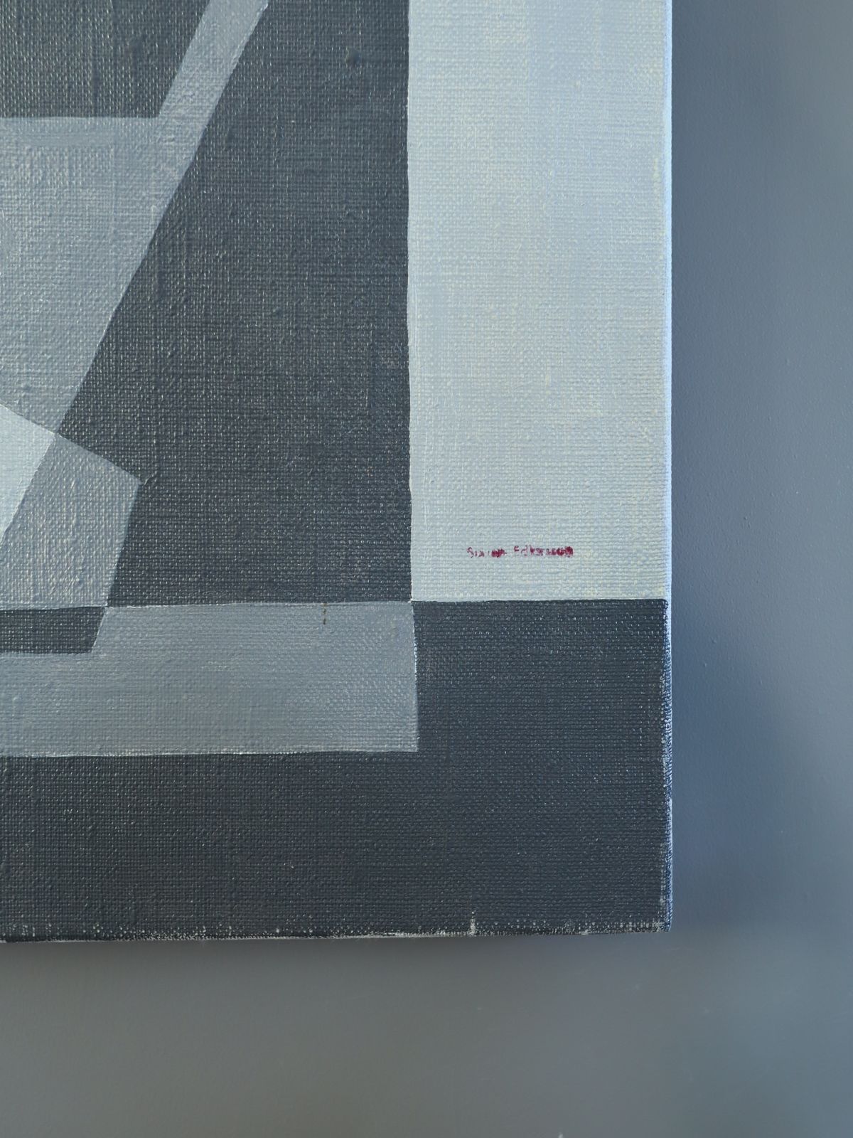photo furniture Geometry In Grey Oil Painting, Mid 20th Century