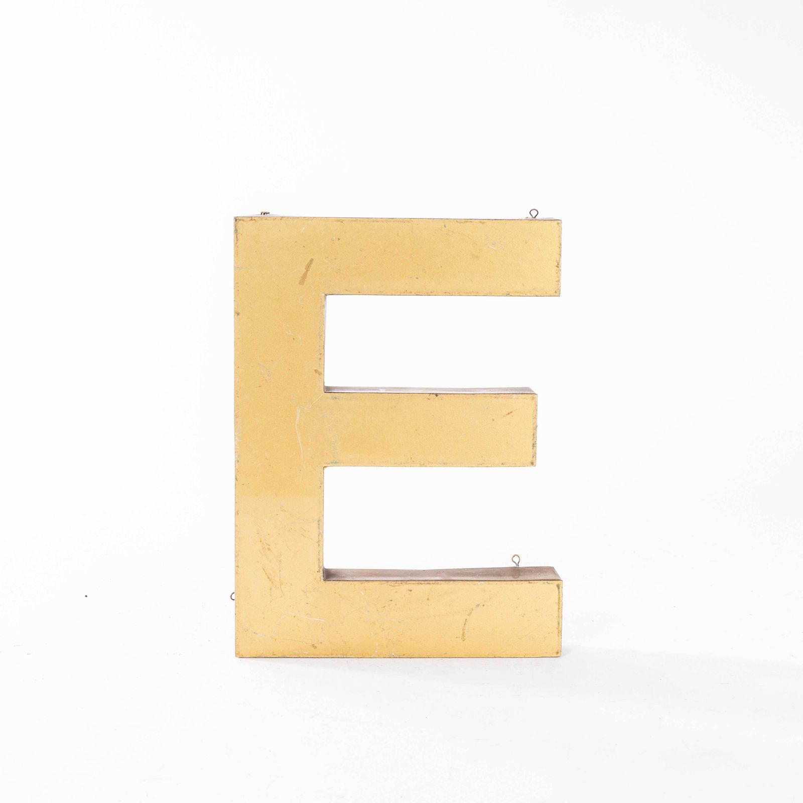 1950's Original Large French Metal Shop Signage Letters   Letter E