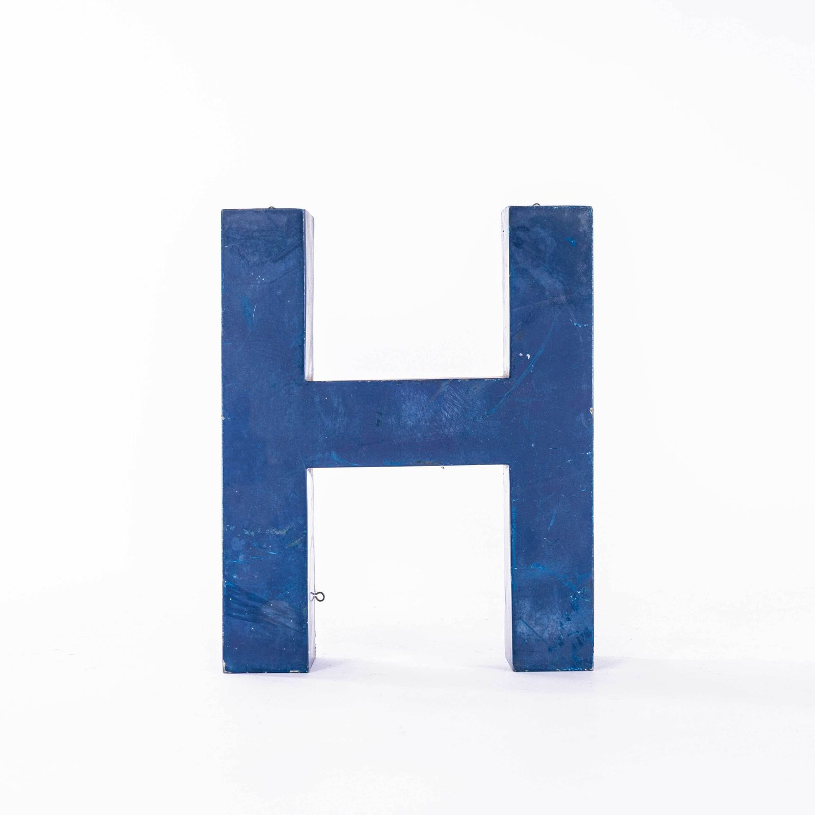 1950's Original Large French Metal Shop Signage Letters   Letter H