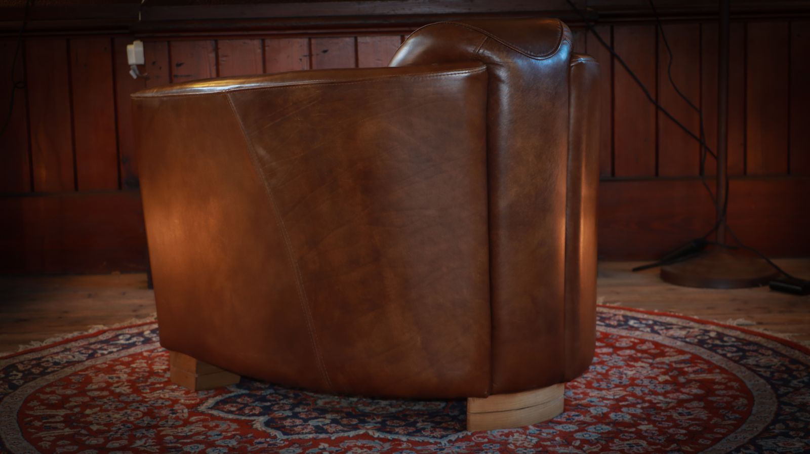 Superb Timothy Oulton Halo Mars Aviator Rocket Leather Club Armchair Cigar Brown photo Furniture