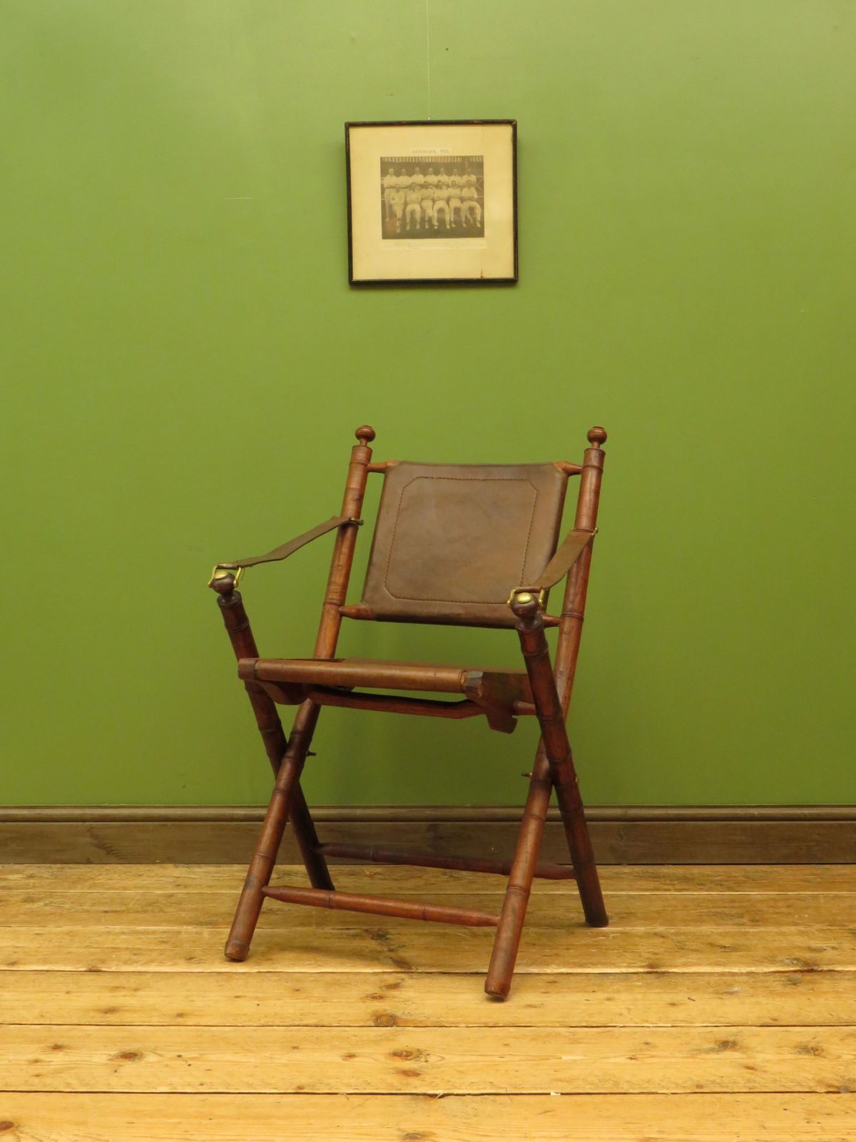 photo buy Leather And Faux Bamboo Officers Campaign Chair