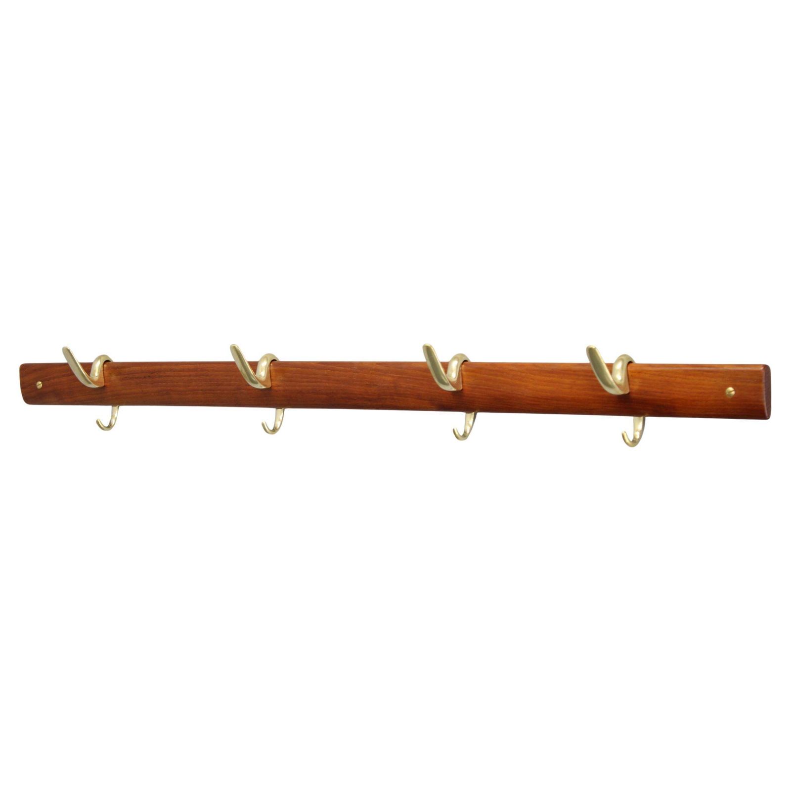 Brass And Teak Coat Hanger By Carl Auböck For Illums Bolighus, Denmark, 1950s —