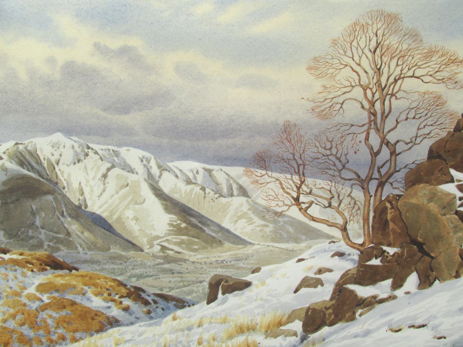 Original Signed Watercolour 'A Winter Landscape'  Geoffrey H Pooley (1908 2006)