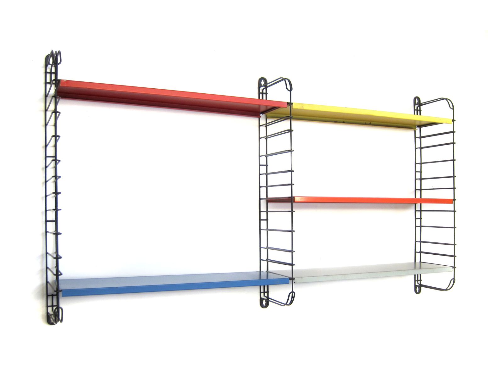 Tomado Fifties Original Metal Wall Shelf Unit Mid Century, Eames, Perriand, Prouve, Corbusier, Ponti, Vintage, Cadovius, String, Pilastro, Mategot photo Furniture
