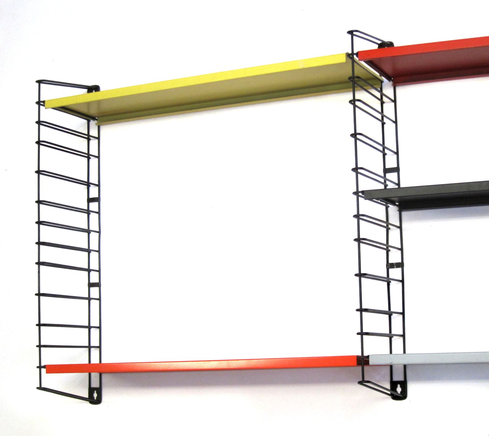 Tomado De Stijl Fifties Original Metal Wall Shelf Unit,  Pilastro, Mategot, Eames, Perriand, Prouve, Corbusier, Ponti, Vintage, Cadovius, Aalto photo for sale