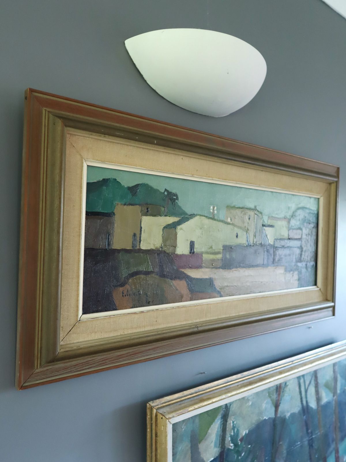 photo for sale Sunlit Village Oil Painting, Modernist