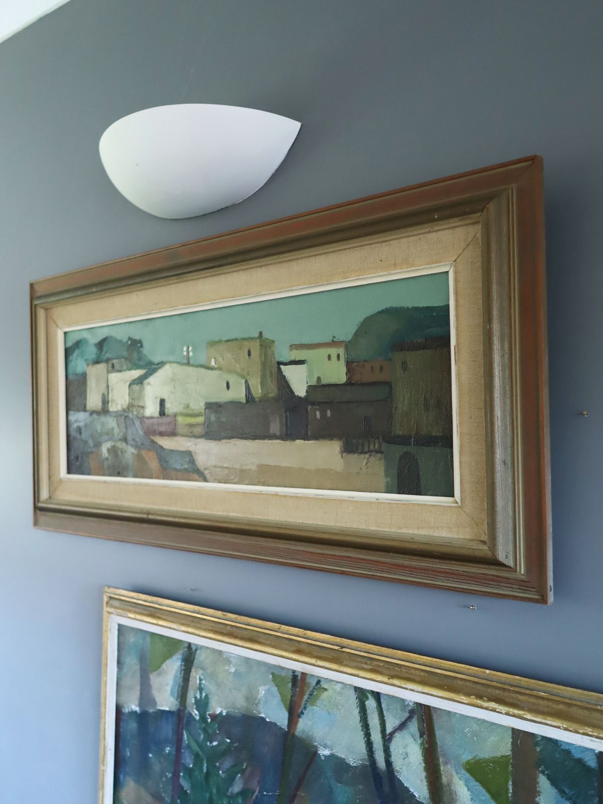 Art Sunlit Village Oil Painting, Modernist photo