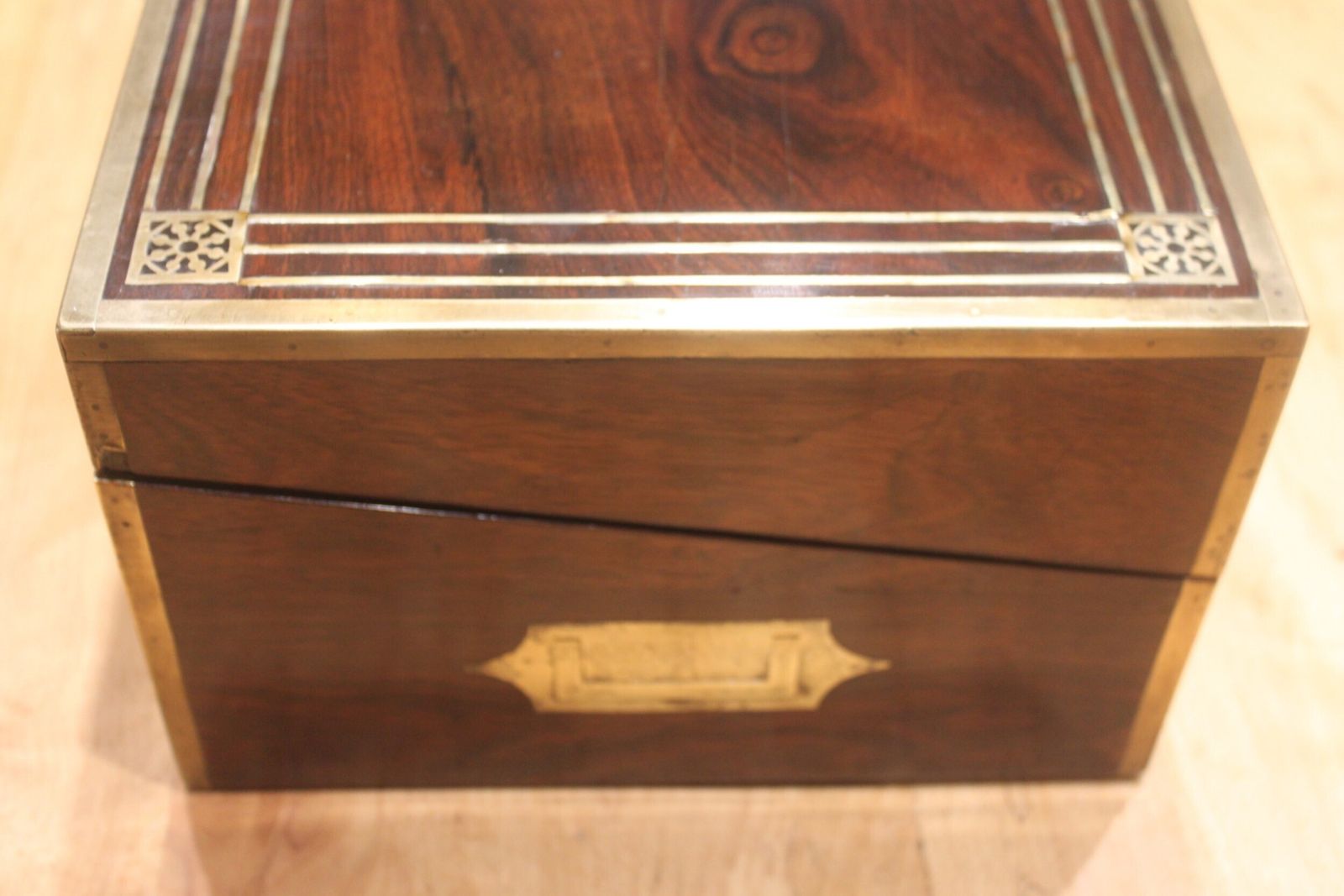 A Substantial And Impressive Late Georgian Rosewood And Brass Inlaid Writing Slope With Secret Drawers. photo Home Decor